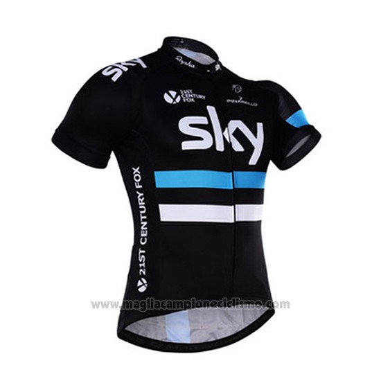 2016 Abbigliamento Ciclismo Sky Bianco e Nero Manica Corta e Salopette